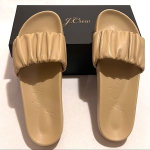 J. Crew Pacific Scrunchie-Strap Slides Size 10 Sandy Beach